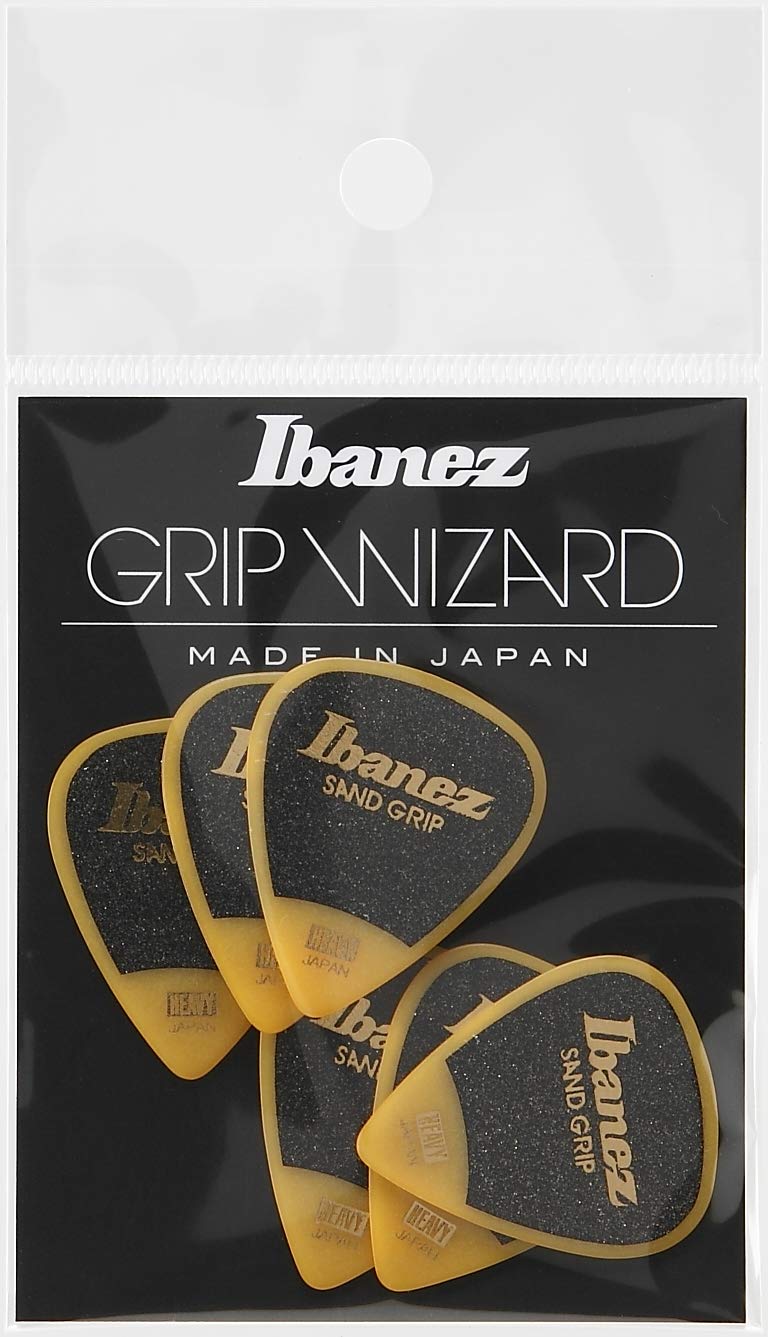 IBANEZ Flat Pick Sand Grip Yellow Pack of 6 (PPA14HSG-YE)