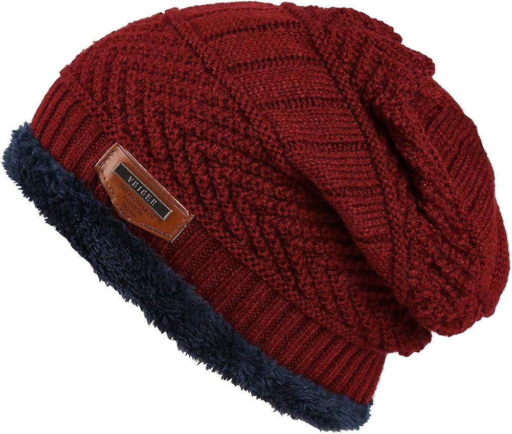 VBIGER 2-Pieces Winter Beanie Scarf Set Warm Hat Thick Knit Skull Cap for Men Women, One Size Black at  Men’s Clothing store