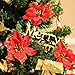 SATINIOR 20 Packs Christmas Faux Flowers Glitter Poinsettia Christmas Tree Ornament DIY Holiday Floral Arrangements (Red)