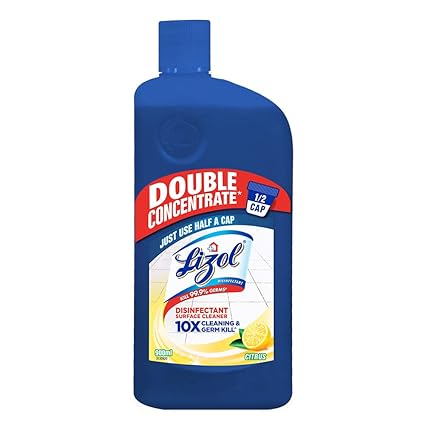 Lizol Double Concentrate Disinfectant Floor Cleaner Citrus, 900ml
