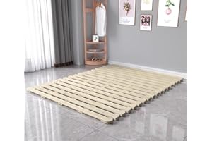 LOBOTOU Floor Bed Frame Japanese Futon Tatami Mat Breathable and Moisture-Proof, The Support Board Under The Mattress (Queen)