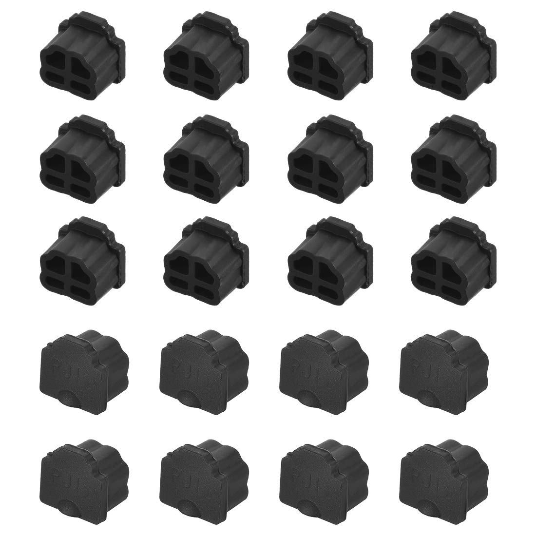 sourcing map 20pcs RJ11 Silicone Protector Telephone Modular Port Anti Dust Cap Cover 9.5mmx7.5mm Black