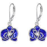 TIGER RIDER Orchid Earrings 925 Sterling Silver Flower Earrings for Women