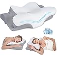 PAYHUIN Cervical Neck Pillow, Memory Foam Pillows for Neck and Shoulder Pain Relief, 2 Heights Ergonomic Pillow with Breathab