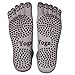 BLKWHT 4 Pairs Cotton Yoga Socks with Non Slip Grips Pilates Socks, Barre, Five fingers Full Toe Ankle High Breathable comfortable Stretchable ( Black Purple Pink Gray)