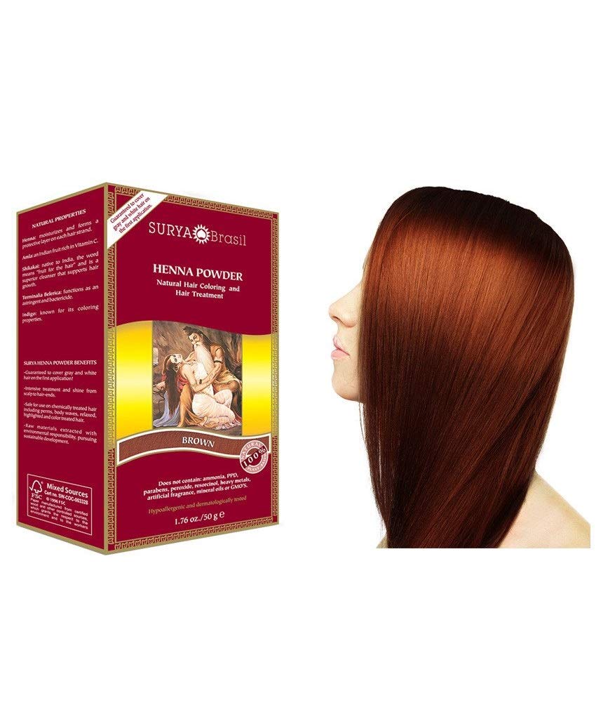 Amazon Com Surya Brasil Products Henna Powder Ash Brown 1 76 Ounce Hair Hennas Beauty