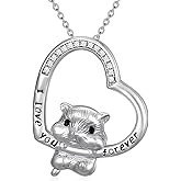 ROMANTICWORK Animal Necklace for Women Hamster Elephant Pendant 925 Sterling Silver Jewelry Charm Gifts Mother's Day Wife Daughter