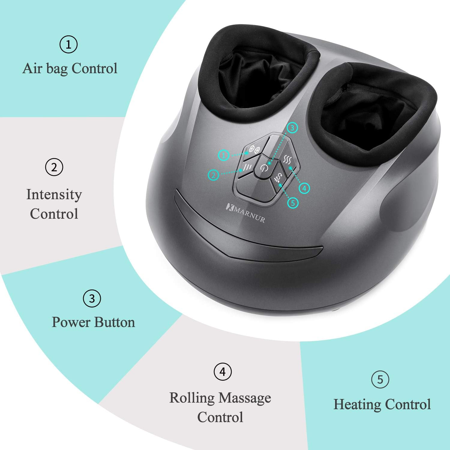 Shiatsu Foot Massager Electric Heat Kneading Foot Massage Machine with Rolling and Air Compression for Home and Office for Men and Women (Heat/Air Compression/Shiatsu can be use Separately): Health & Personal Care