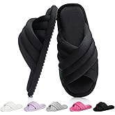 GOEWY Flip Flops House Slippers for Women Indoor House Shoes with Soft Terry Cloth Ladies Thong Slippers with Non-Slip Sole and Memory Foam