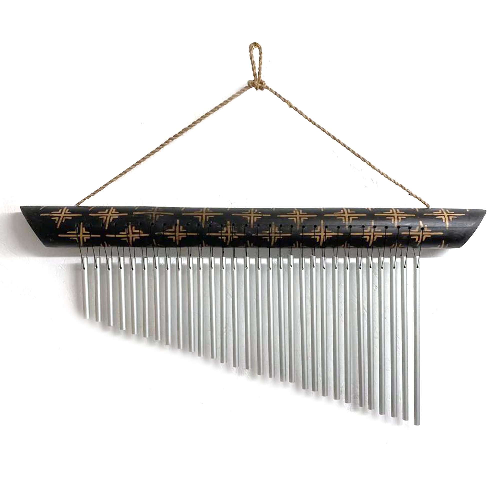 Large fair trade 30 note musical Wind Chimes made in Bali | Suitable for use Indoors or garden | 60cm long | Memorial Wind Chimes | Windchimes decorations for Garden home patio porch