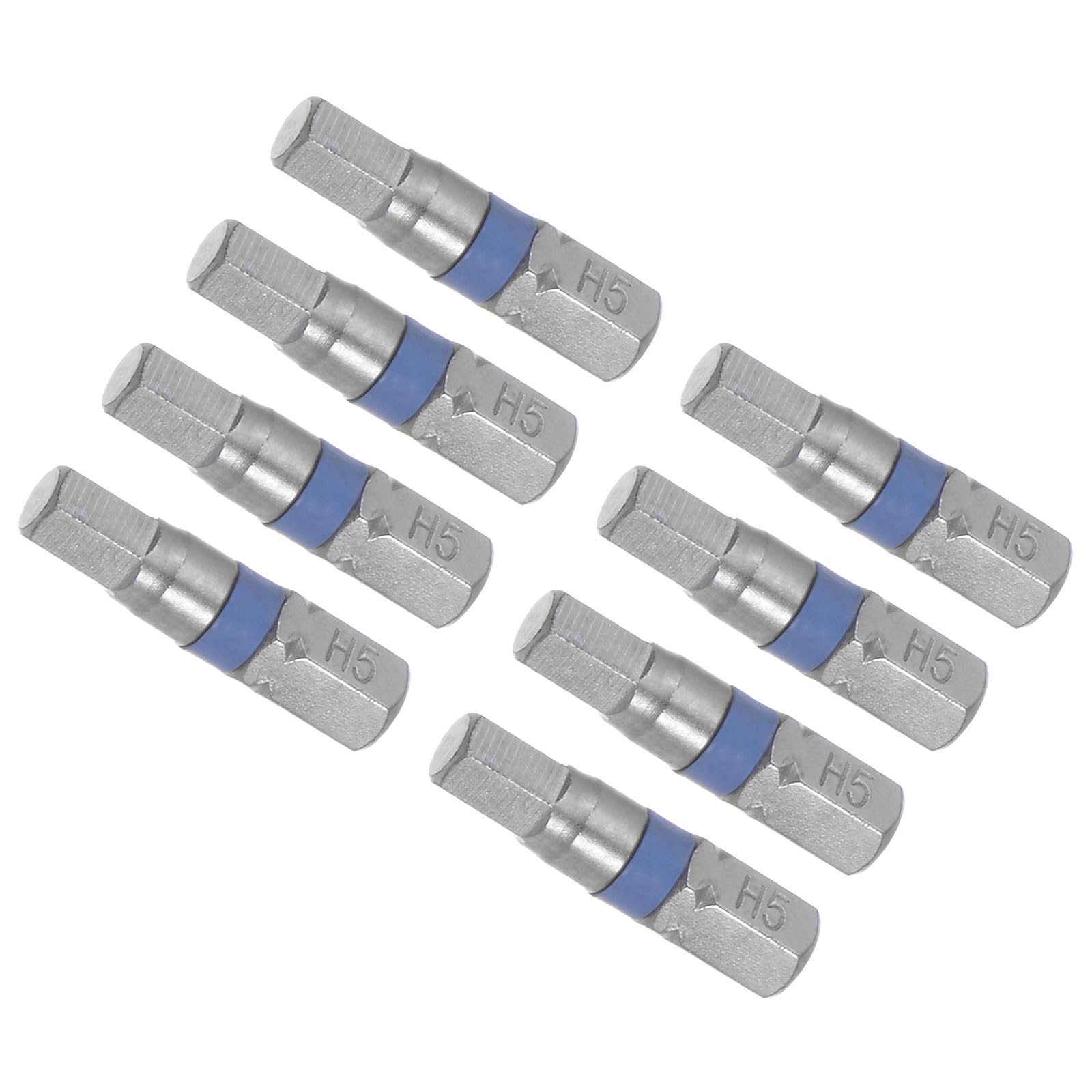 CoCud Hex Screwdriver Bits, 25mm Length 1/4" Hex Shank H5, S2 Steel Hexagon Head Screwdriver Bit - (Applications: for Automobile Repair), 8-Pieces