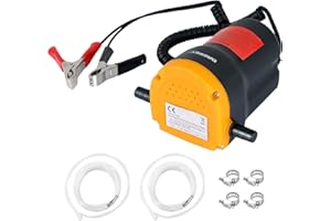 DASBET 12V 60W Oil Change Pump Extractor, Oil/Diesel Fluid Pump Extractor Scavenge Suction Oil Change Pump Transfer Oil Removal Pump for Oil Change Tubes Truck Rv Boat ATV (Yellow)