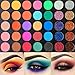 FindinBeauty 35 Colors Eyeshadow Palette Makeup Set, 15 Matte + 10 Shimmer + 10 Pressed Glitter Blending Powder - Bright Natural Smoky Multi Reflective Shades Velvet Texture Eye Shadow Kit
