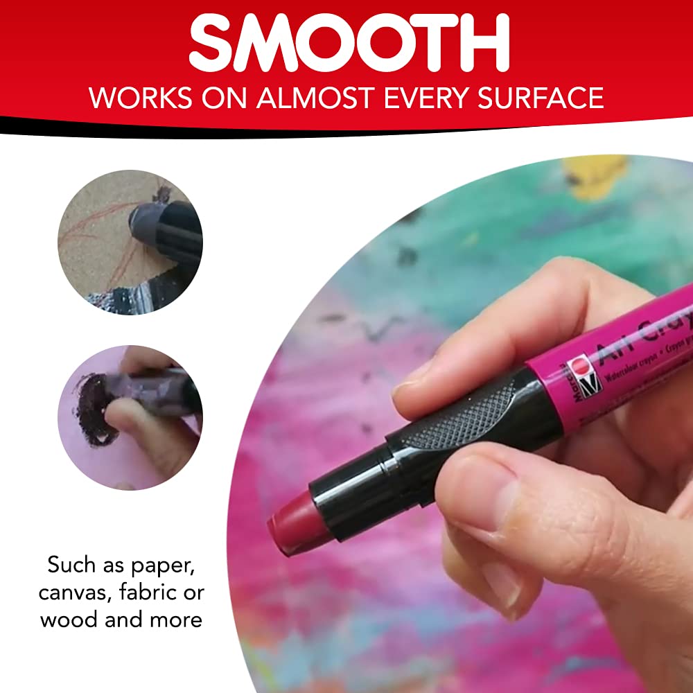 Marabu Watercolor Crayons Set - 26 Buttery Smooth Art Crayons - Ignite Your Imagination with Vivid, Water Soluble Crayons for Mixed Media Journals & Watercolor Paper