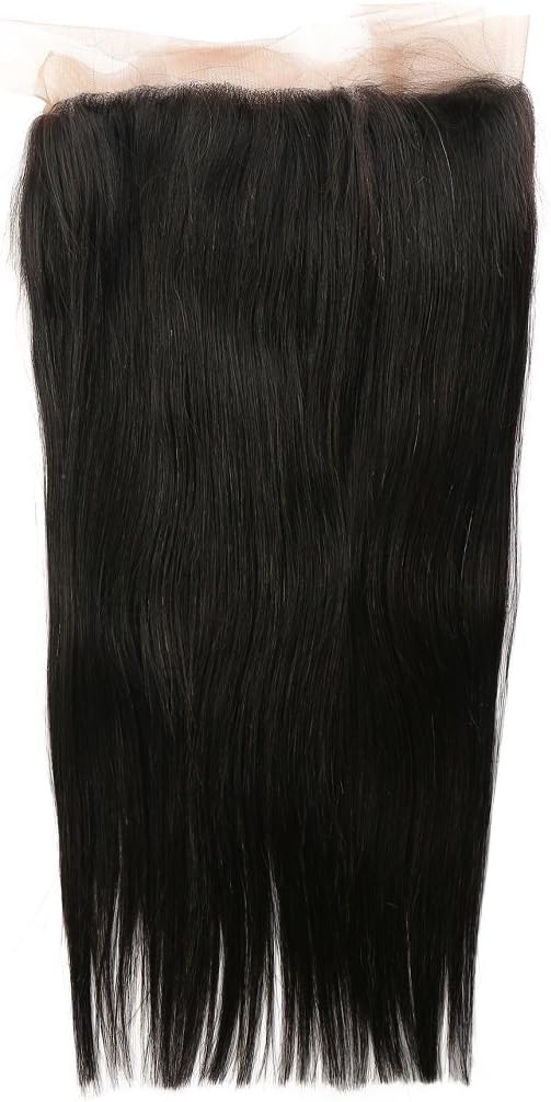 Rosette Hair 18Inch 360 Full Lace Band Frontal Closure 100% Unprocessed Brazilian Virgin Human Hair Body Wave Natural Black 100% Unproccessed Remy Human Hair with Nature Black Color (18inch-STRAIGHT)