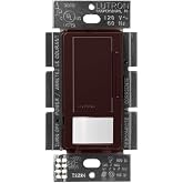 Lutron Motion Sensor and LED Dimmer Switch, Single Pole/3-Way | Auto On/Auto Off sensor for bathroom, for dimmable LEDs delay off timer, Title 24 compliant, MSCL-OP153M-BR, Brown