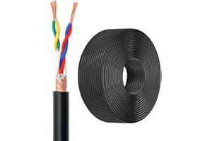 4 Core Shielded Twisted Pair Cable 0.3mm² to 1.0mm² Oxygen Free Copper Signal Control Wire for RS485, Audio and Automation Sy