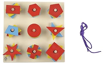 Skillofun Wooden Nine Shape Sorter, Multi Color