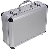 DOITOOL 12.5in Silver Aluminum Briefcase with Lock, Aluminum Briefcase for Men or Women, Metal Hard Case with Foam for Travelers Luggage Craftsman Travel Cash (12.5x9x4.3 Inch)