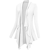 Women Drape Open Front Cardigan Long Sleeve Irregular Hem Cardigans for Women