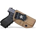 POLE.CRAFT IWB Kydex Holster Custom Fit: Glock 19 19X 25 44 45 (Gen 1 2 3 4 5) & Glock 23 32 (Gen 3 4) - Inside Waistband Carry - Adj. Cant Retention, Cover Mag-Button, No Wear, No Jitter