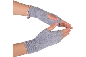 Novawo Wool Blend Fingerless Gloves Soft Arm Warmers Flexible Typing Gloves