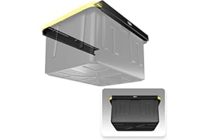 Koova Heavy-Duty Overhead Garage Storage Rack for 1 Bin. Adjustable Width, 40lb Capacity. DIY Super Safe Ceiling Mount, Easy 4-Bolt Install. Fits 27-Gallon Tote. USA Made Steel. Space Saving Organizer