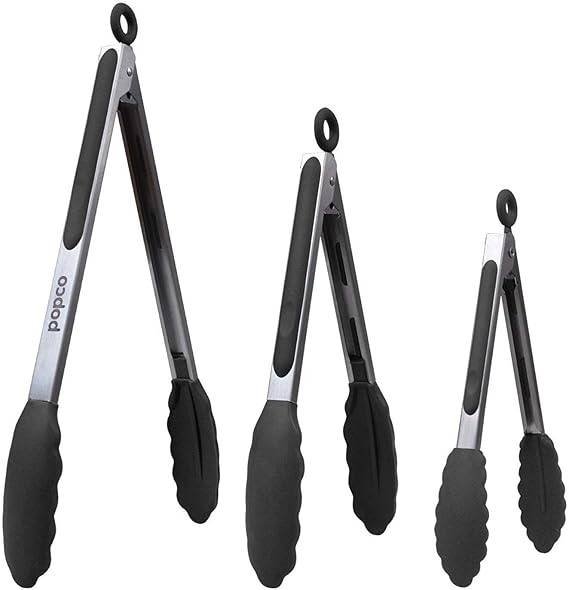 Buy The Original POPCO Food Tongs, Set of 37, 9, 12 Inch, Heavy Duty
