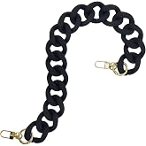 LIZIFEQZ 1Pc Acrylic Black Purse Chain Strap | Black acrylic purse chain strap | For handbags/totes/bum bags | Lightweight &amp; durable | Gold-tone lobster clasp