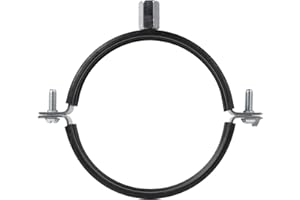 ECOPRO VENT 4" Inch Galvanized Pipe Hanger with Rubber - Conduit Mounting Clamp - Tube Brackets - Pipe Clamps - Tube Wall Mounting Bracket Clamp - Rigid Conduit Holder - PVC and Metal Pipe Attachment Hanger