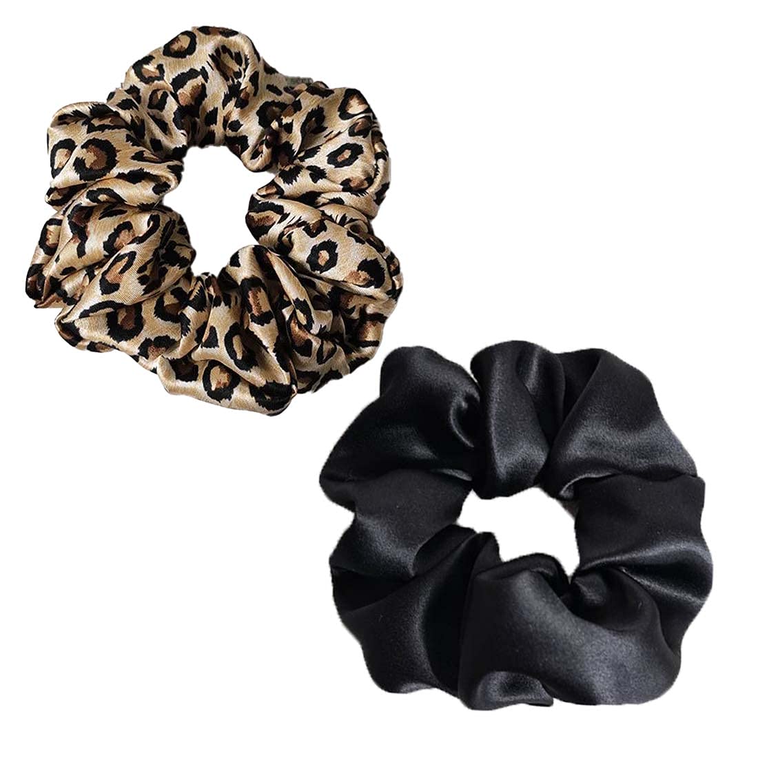 100% Pure 19 Momme Mulberry Silk Scrunchies Soft Sleeping Hair Ties Hair frindly Silk Brocade Ponytail Holders for Women and Girls
