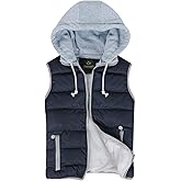 Gihuo Women's Puffer Vest Zip Up Quilted Padded Winter Hooded Vest Warm Jacket Outerwear Vest
