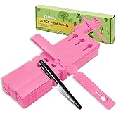 Plant Labels 200Pcs Yuanling Plastic Plant Tree Tags Wrap Around Hanging Tags Nursery Tree Markers Adjustable Garden Labels for Indoor Outdoor Gardening Plants (Pink)