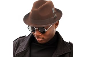 Ruphedy Wool Fedora Hats for Men Women Wide Brim Felt Panama Hat