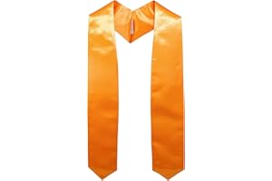 GraduationMall Unisex Adult Plain Graduation Stole 60" Orange
