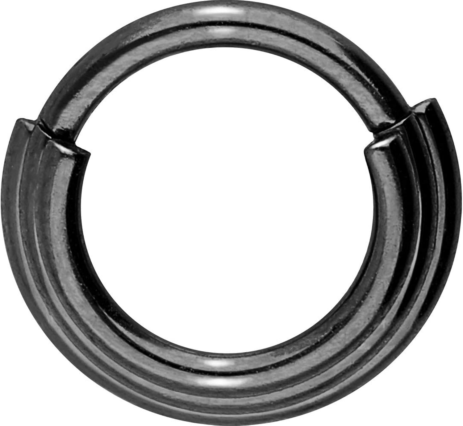 PIERCINGLINE Surgical Steel Segment Ring Clicker, Black Colours