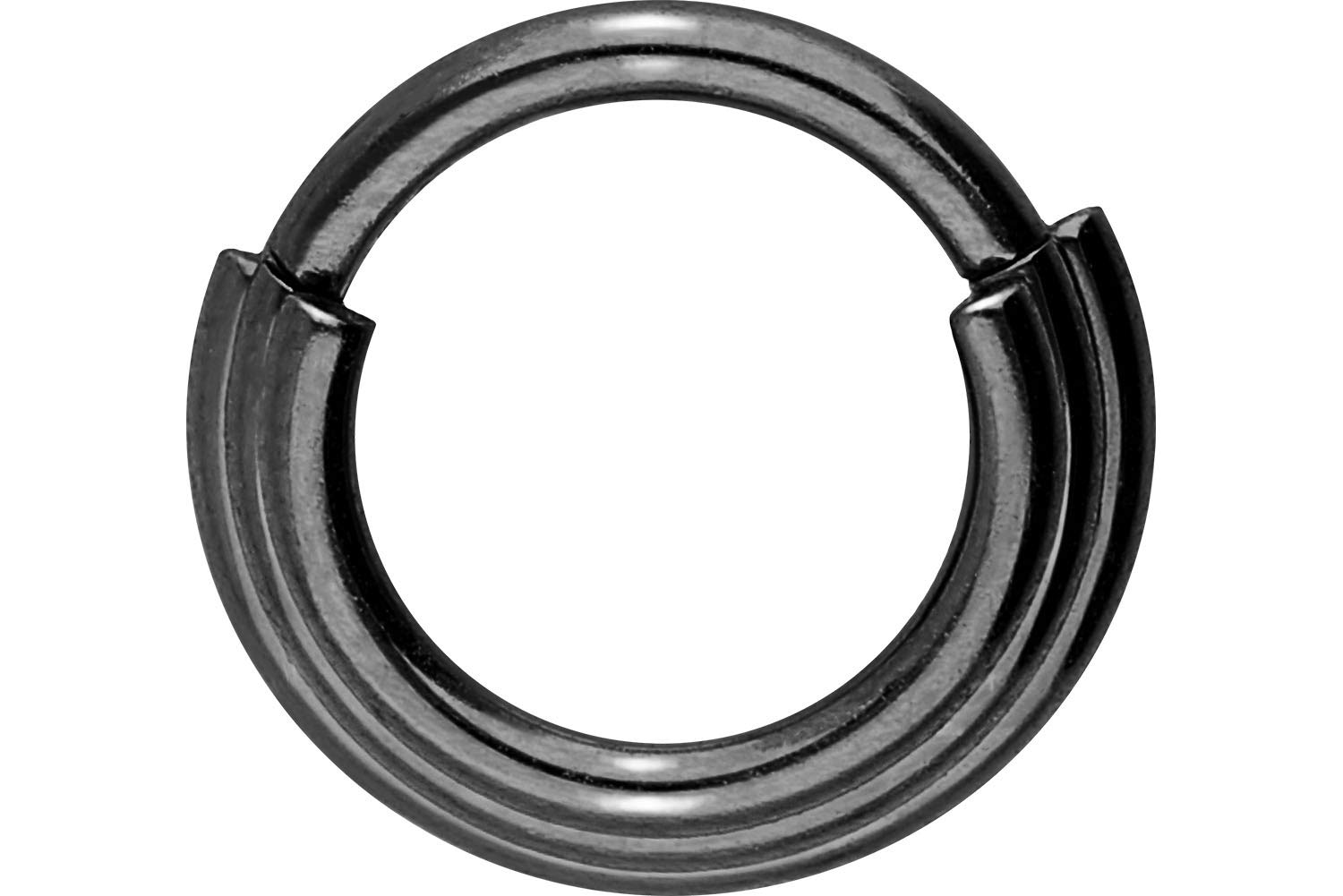 PIERCINGLINE Surgical Steel Segment Ring Clicker | 3 Rings | Piercing for Septum Tragus Helix - black colours