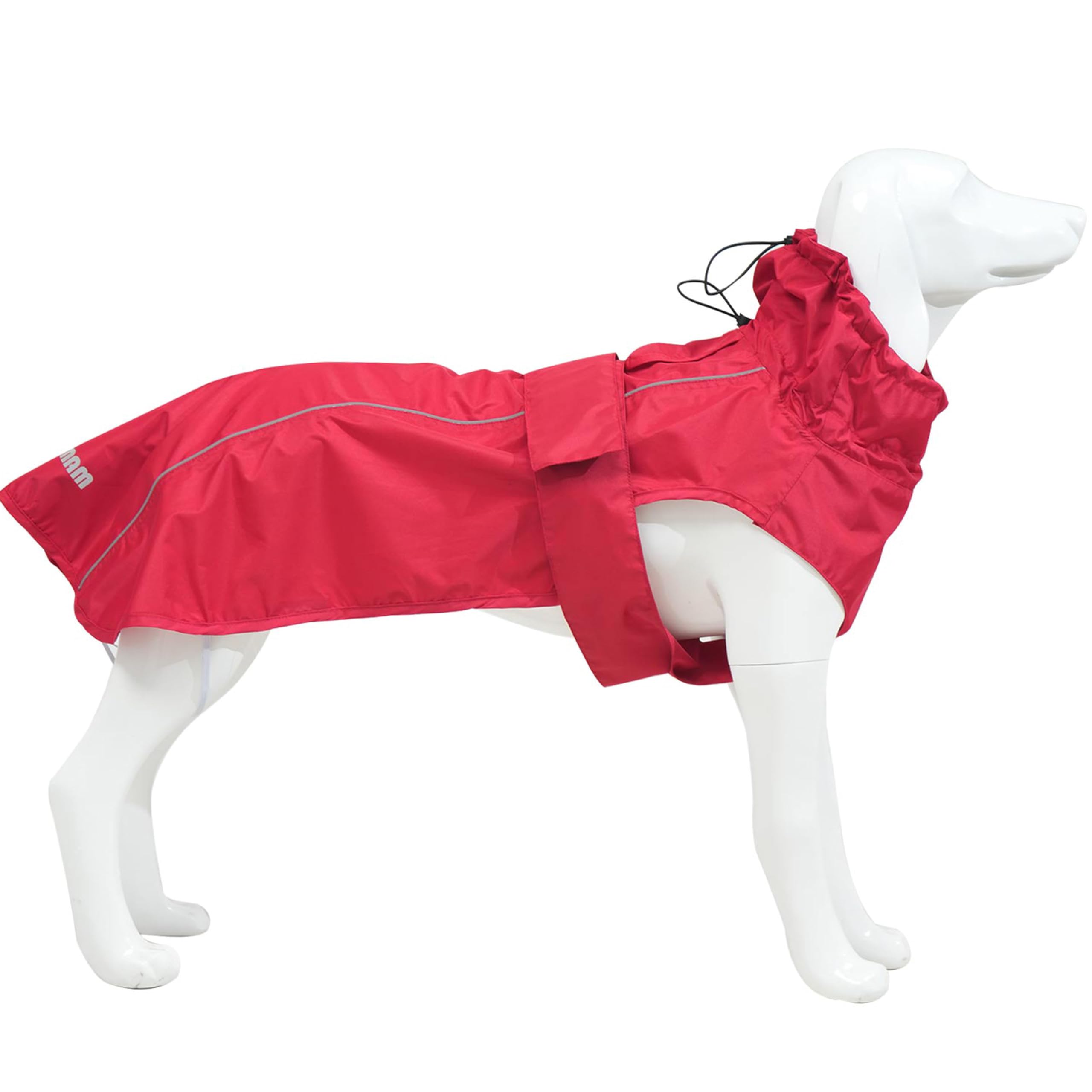 Adjustable Waterproof Dog Raincoat for Dogs,Lightweight Pet Rain Jacket Puppy Clothes with Reflective Strip for Small Medium Large Dogs(Red, 3X-Large)
