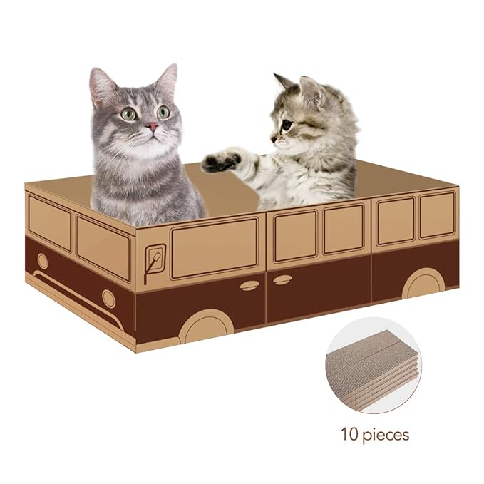 FUKUMARU Cat Scratching Box with 10 Replaceable Cardboard