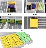 WYAN 60 AA 40 AAA Battery Organizer Storage Case Transparent view 5