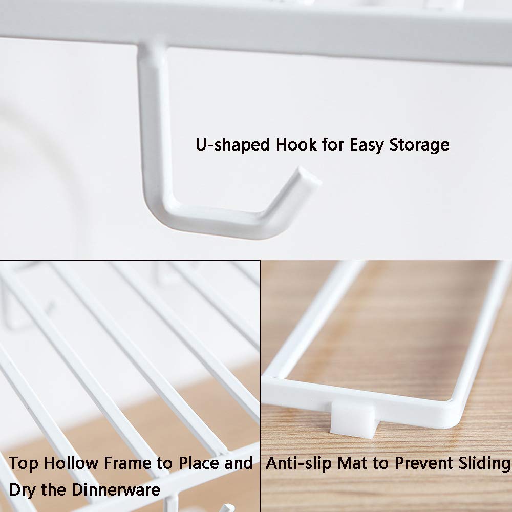 Porta Tazze Sottomensola 3 Pezzi | Senza Foratura | Ganci Per Cucina | Portarotolo Carta | Bianco/Nero - Foto 10