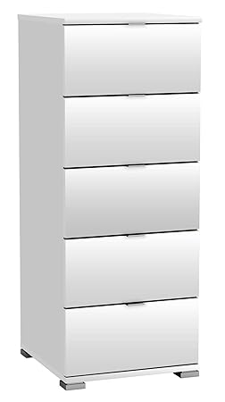 Kommode Laika weiß B 40 H 102 Kinderzimmer Jugendzimmer Schlafzimmer Babyzimmer Hochkommode Schrank Schubladenkommode Aufbewa