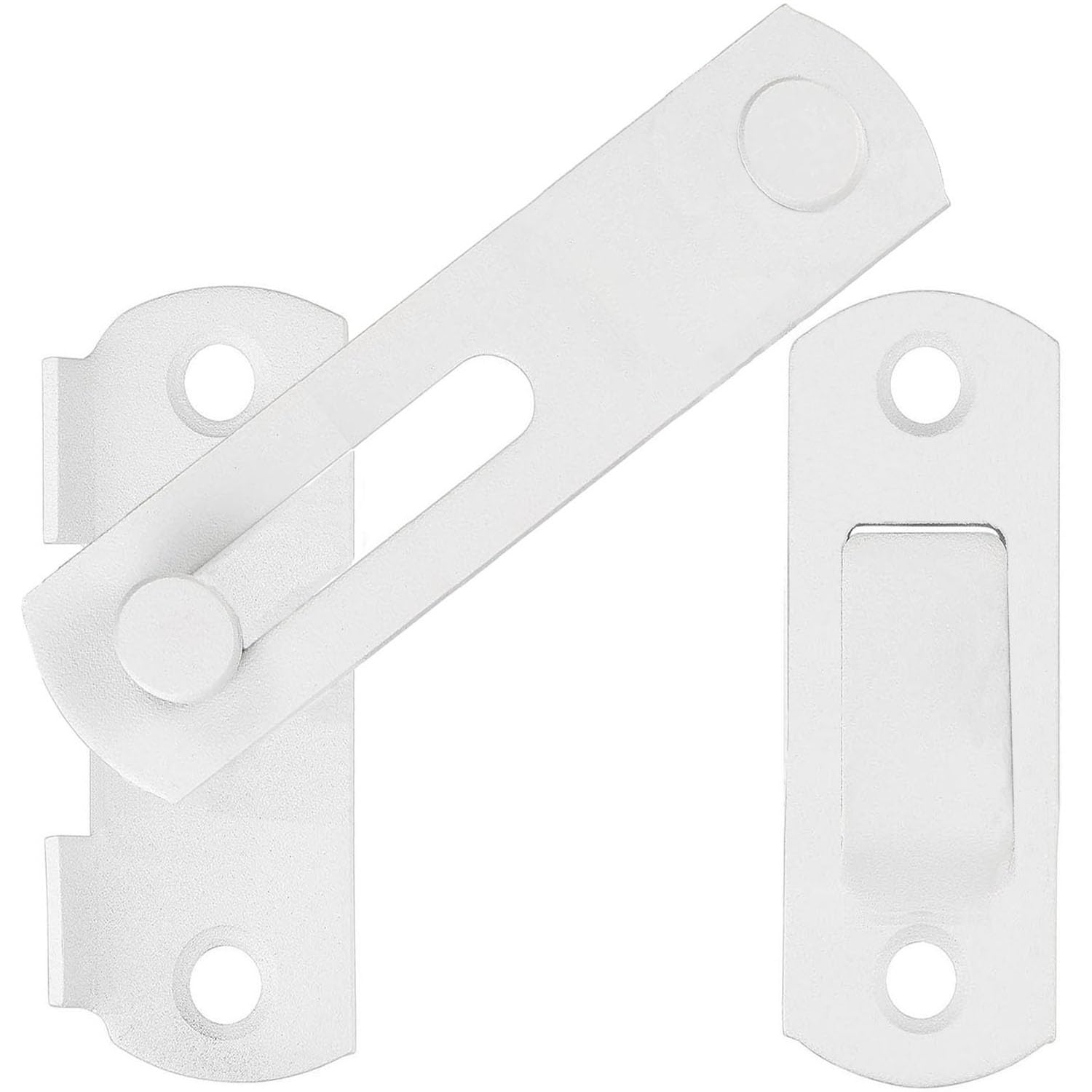ZiYuya Flip Sliding Barn Door Lock, Stainless Steel Gate Latch Door Bolt Buckle, Stopper Lock Shed Door Bolt Latch for Garden Bathroom Outdoor Garage Window White 180° 4 inch