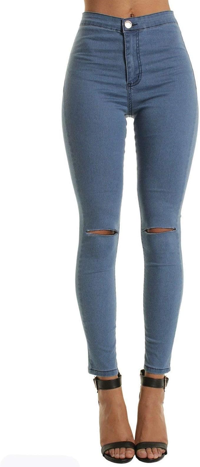 Women's Jeans High Slim Denim Skinny Waist Fit with Comfortable Sizes