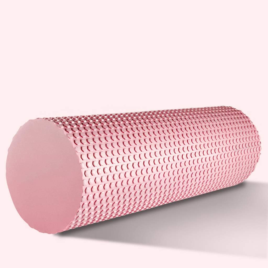 LIfav Yoga Foam Roller, 30/45/60Cm Yoga Column Fitness Pilates Yoga Foam Roller Muscle Massage Roller Trigger Points Yoga Blocks for Fitness Gym Sports,Pink,45cm