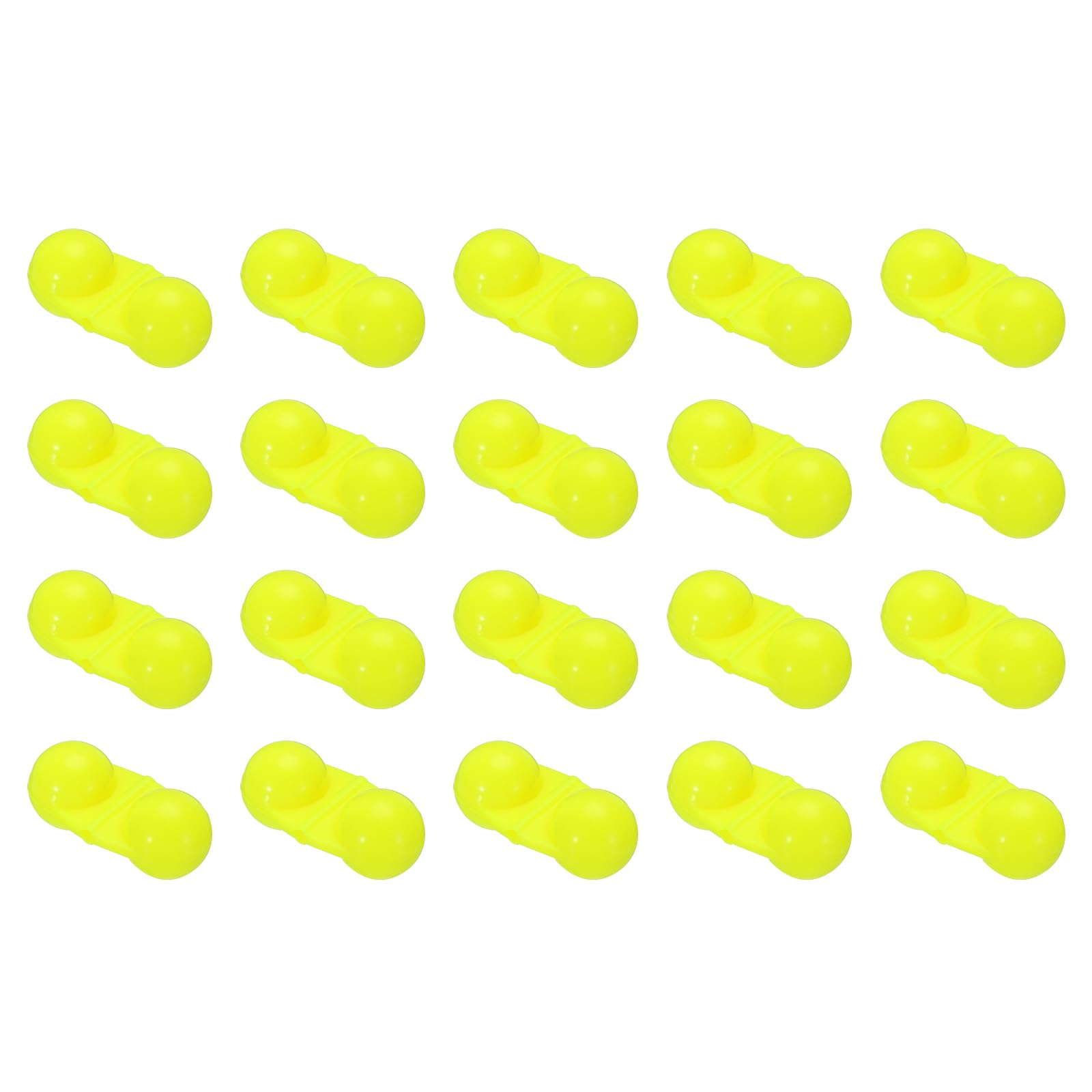 PATIKIL Fishing Double Rattle Beads, 20 Pack ABS Plastic Catfish Rattles Rig Fishing Bells Sea Fishing Beads Accessory for Lures Fish, Yellow