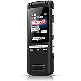 DGFAN Voice Recorder, 560 Hours Rechargeable 8GB Audio Voice Activated Recorder Dictaphone Stereo with Mini USB & MP3 Player – Perfect for Recording Lectures, Meetings and Interviews (black)