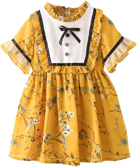 Amazon 人気 ベビードレス バレンタインデー プレゼント キッズドレス 子供服 花柄 お嬢様 プリンセス 女の子 ガールズ かわいい 素敵 半袖 夏 日常着 普段着 通園通学 スカート 通販