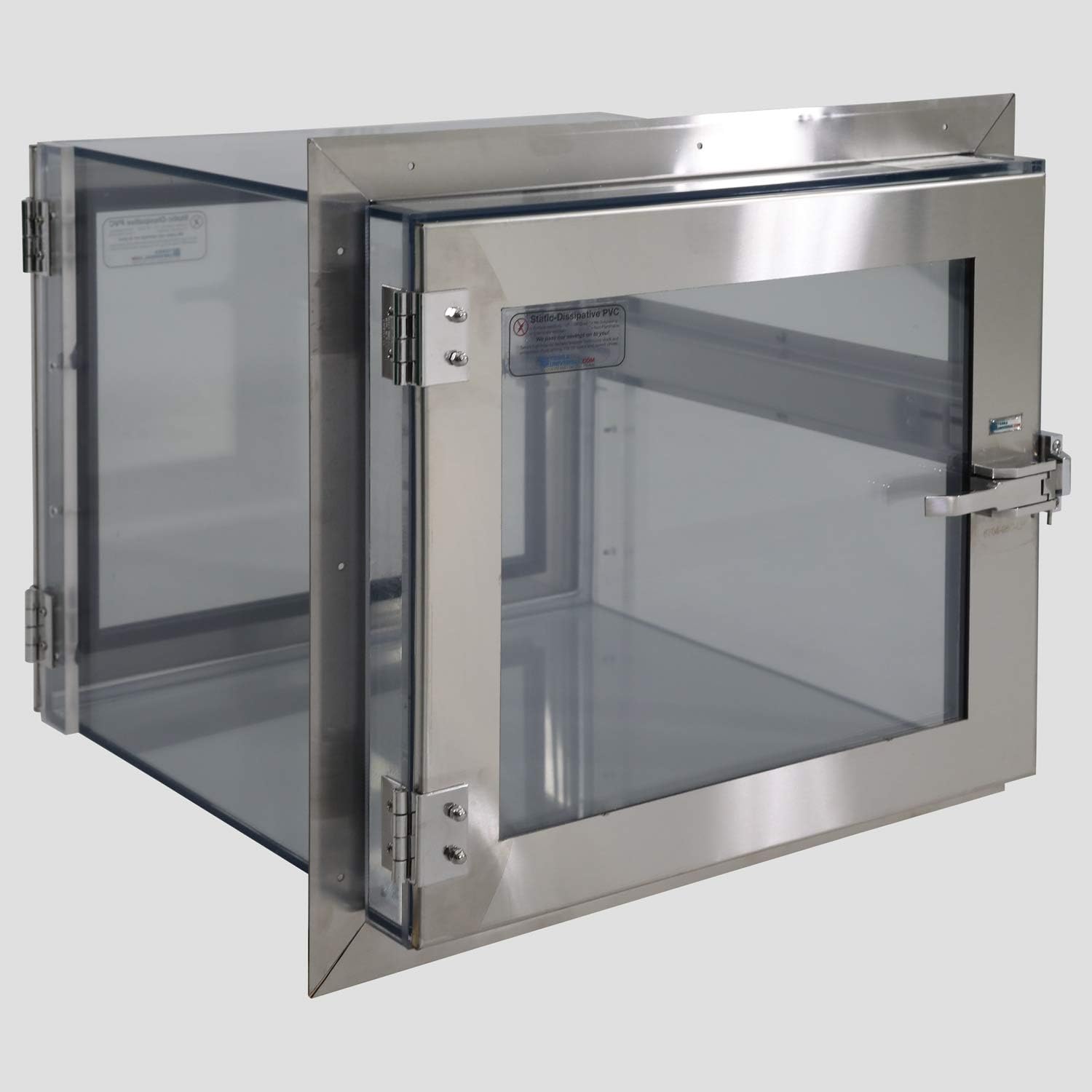 Terra Universal 6704-96C Modular Cleanroom Pass-Through, 16" Height, 18" Width, 18" Length, Static-Dissipative PVC