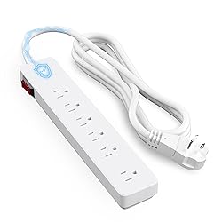 Elecan 3 Prong Power Strip with 8 FT Extension